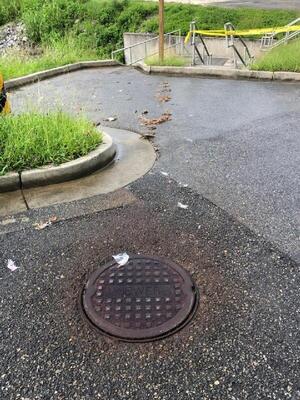 [Sewage-across-trash-trap]