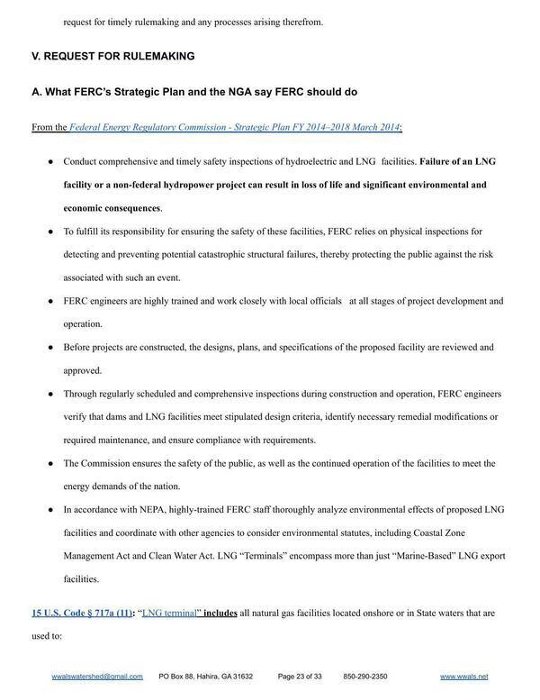 [V. Request for Rulemaking]