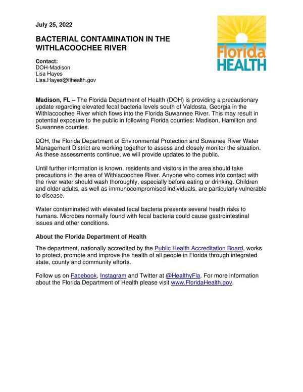 [Withlacoochee River Alert 2022-07-25]