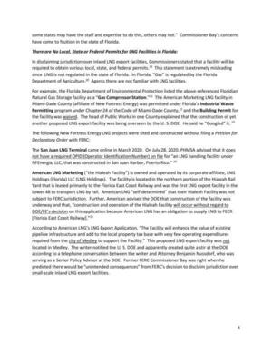 [There are No Local, State or Federal Permits for LNG Facilities in Florida:]