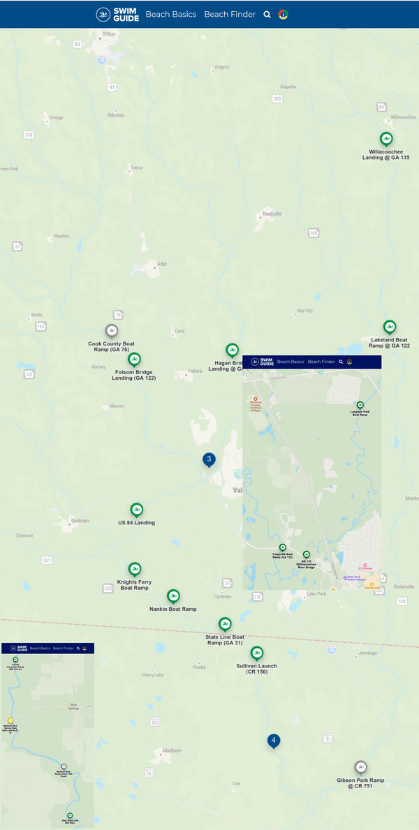 [Map: Good Withlacoochee River quality 2022-08-25]