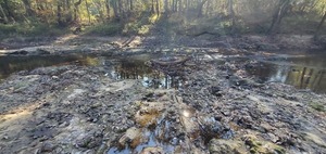 [Looking west across old dam site, Little River, 11:06:54, 30.8518778, -83.3472510]