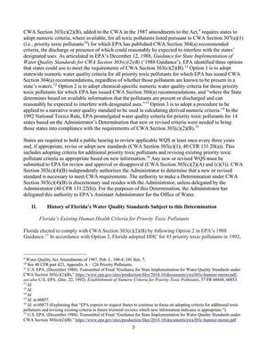 [II. History of Florida’s Water Quality Standards Subject to this Determination]