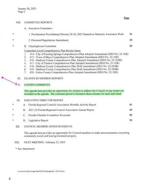 [Agenda with Citizen Comments]