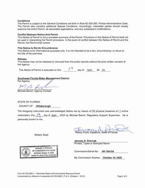 [Notice of Permit executed 19 April 2023]