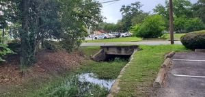[N Thoombs Street culvert, Browns Canal, police cars, 2023:05:23 15:48:43, 30.8356715, -83.2828164]