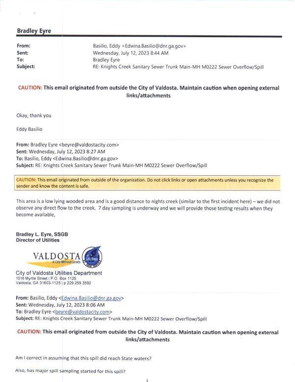 [we did not observe any direct flow to the creek. 2023-07-12]