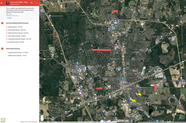[Valdosta road closures 2023-09-06]