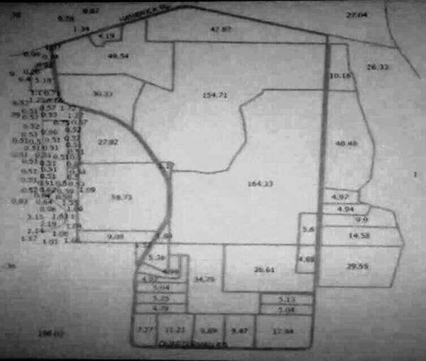 Map: Acreages cropped, contrast stretched, grayscale