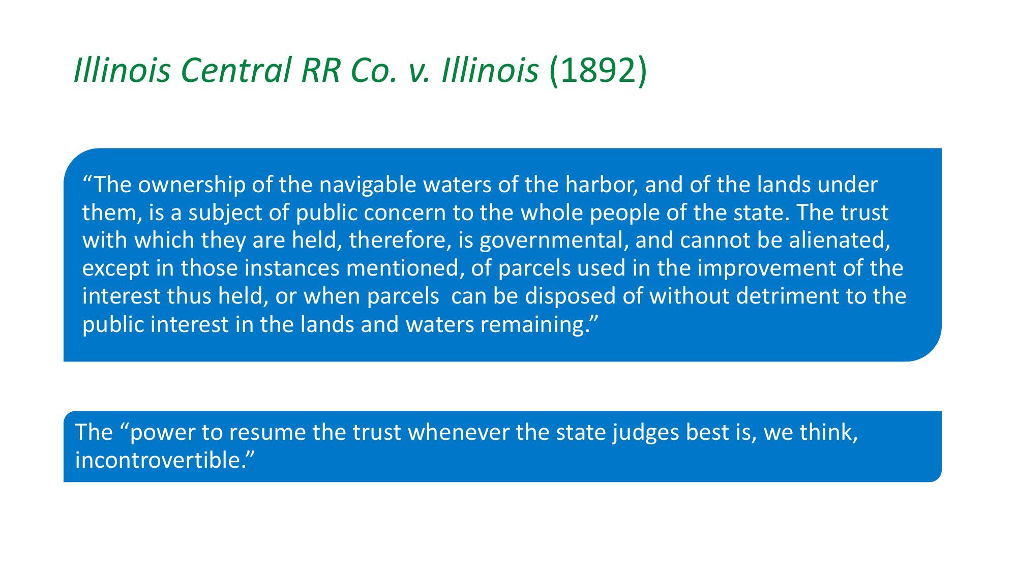 Illinois Central RR Co. v. Illinois (1892)