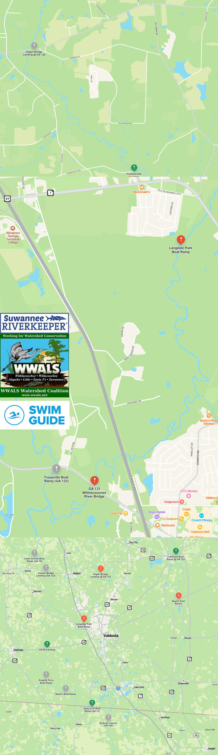 Map: Mostly clean rivers, Swim Guide 2023-11-30