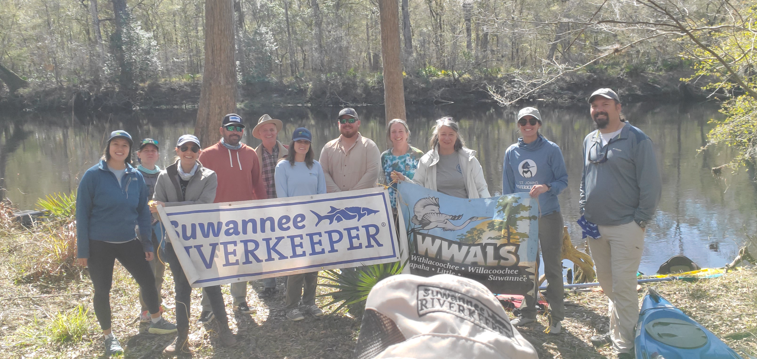 Waterkeepers Florida, Santa Fe River, banners --John S. Quarterman