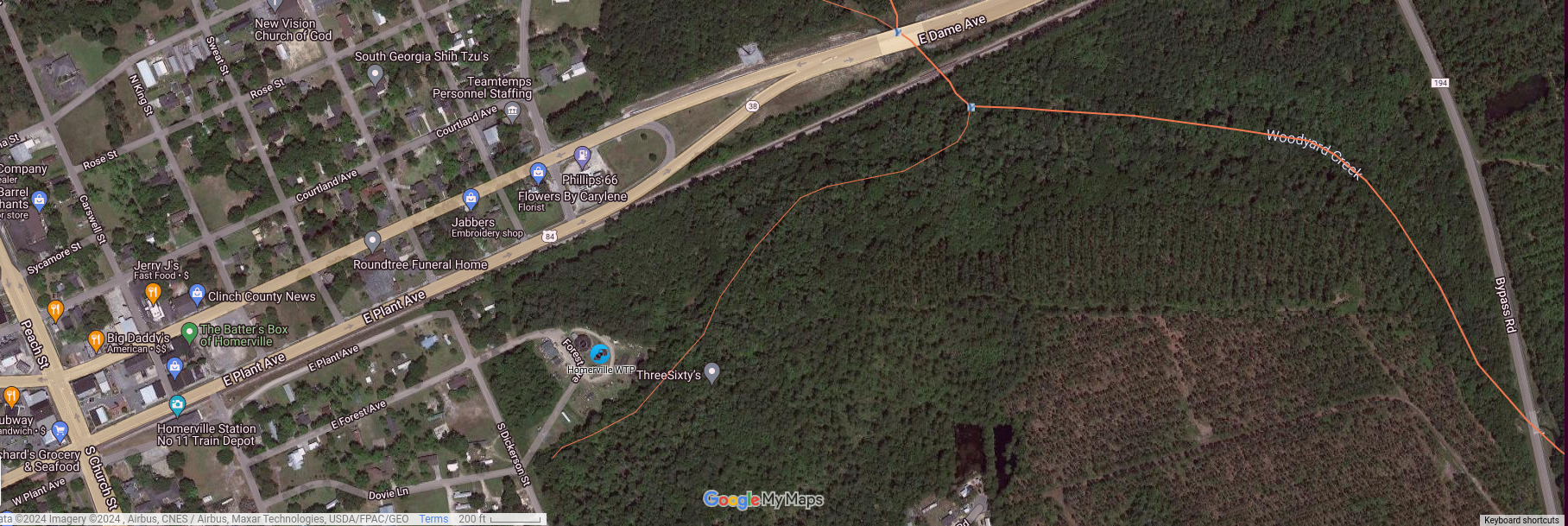 Homerveille WTP, Gallows Branch, and Woodyard Creek in SRWT