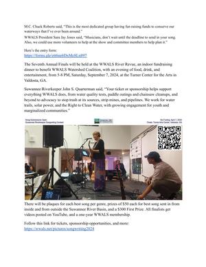 [Prizes, and M.C., President, Suwannee Riverkeeper]