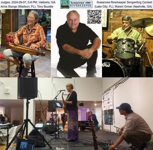 [Judges, 2024-09-07, 5-8 PM, Valdosta, GA, Suwannee Riverkeeper Songwriting Contest, Anna Stange (Madison, FL), Tony Buzella, (Lake City, FL), Robert Griner (Nashville, GA)]