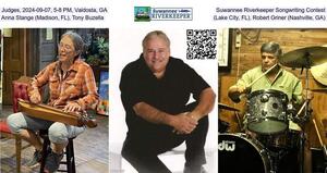 [Judges, 2024-09-07, 5-8 PM, Valdosta, GA, Suwannee Riverkeeper Songwriting Contest, Anna Stange (Madison, FL), Tony Buzella, (Lake City, FL), Robert Griner (Nashville, GA)]