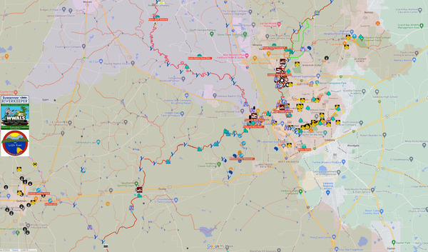 [Map: Cherry Creek to Quitman, Withlacoochee River in WLRWT 2024-07-28]