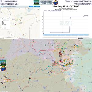 [Flooding in Valdosta, Three inches of rain 2024-07-28, No sewage spills yet. Other contaminants?]