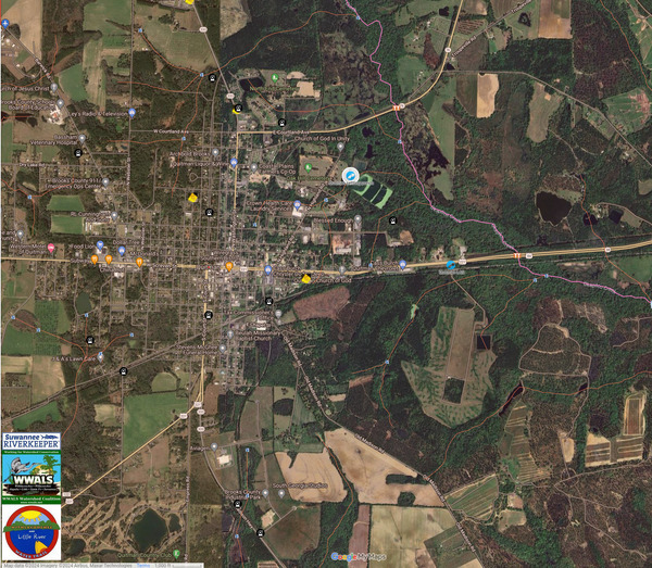 [Map: Quitman settling ponds in WLRWT]