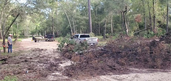 [Movie: Full service chainsawing. You think we get paid by Parks and Rec. for this?, 09:15:45, 30.8866027, -83.3230536 (58M)]