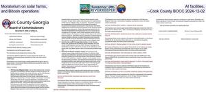 [Moratorium on solar farms, AI facilities, and Bitcoin operations --Cook County BOCC 2024-12-02]