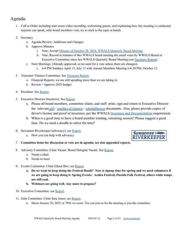 Agenda: officers and committees