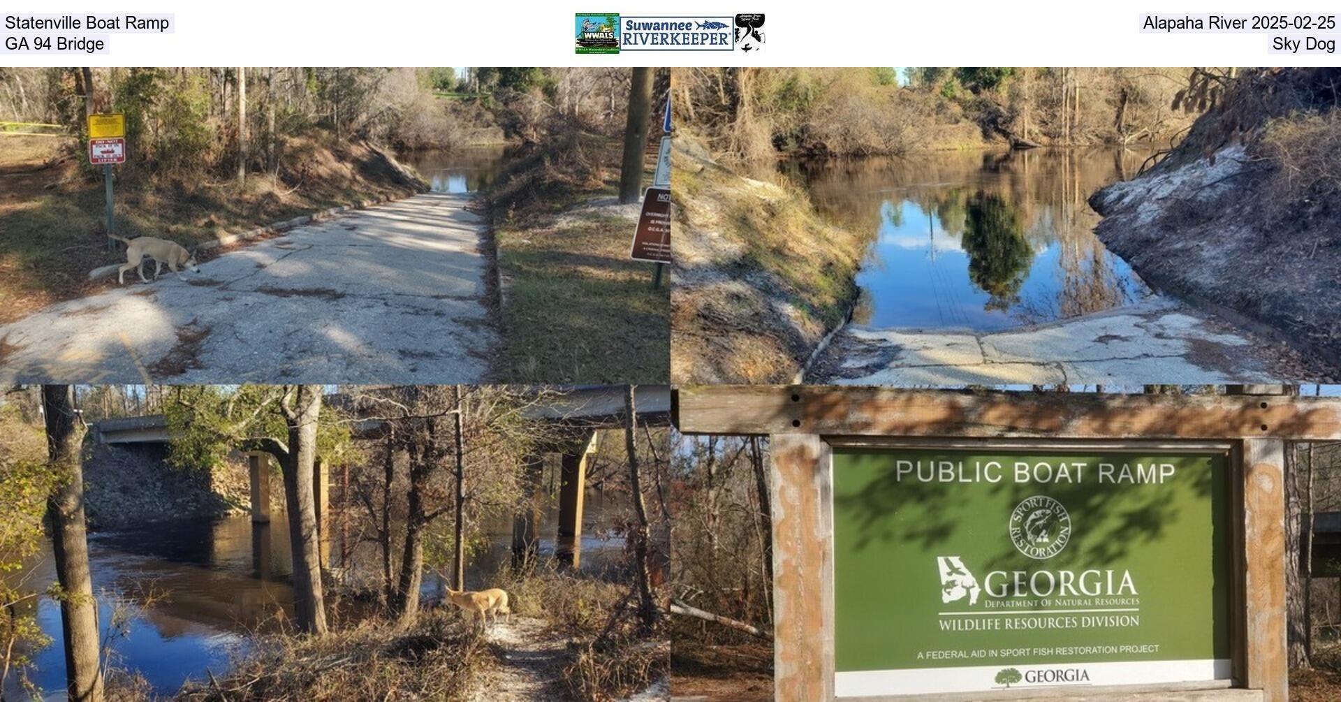 [Statenville Boat Ramp, Alapaha River 2025-02-25, GA 94 Bridge, Sky Dog]