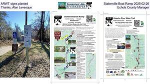 [ARWT signs planted, Statenville Boat Ramp 2025-02-26, Thanks, Alan Levesque, Echols County Manager]