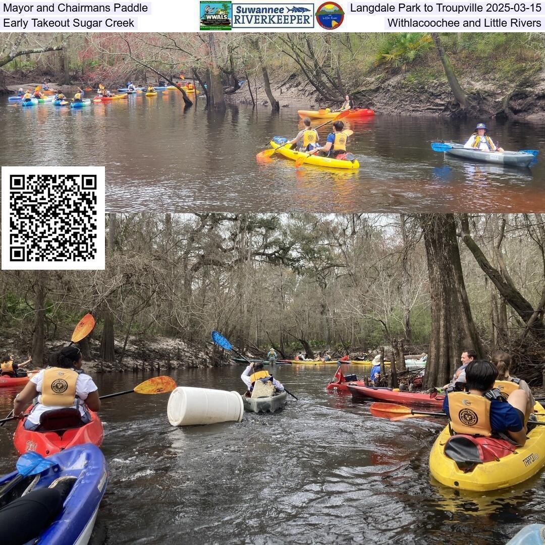 Mayor and Chairmans Paddle, Langdale Park to Troupville 2025-03-15, Early Takeout Sugar Creek, Withlacoochee and Little Rivers