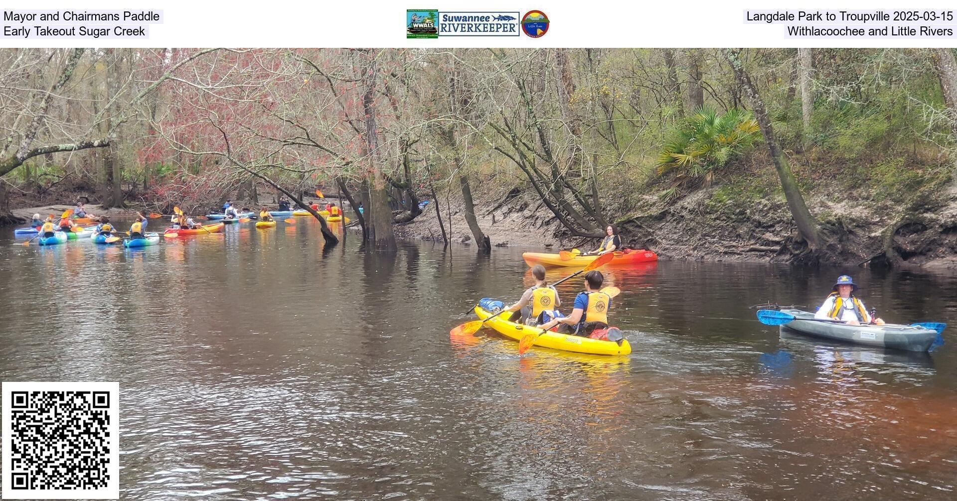 [Mayor and Chairmans Paddle, Langdale Park to Troupville 2025-03-15, Early Takeout Sugar Creek, Withlacoochee and Little Rivers]