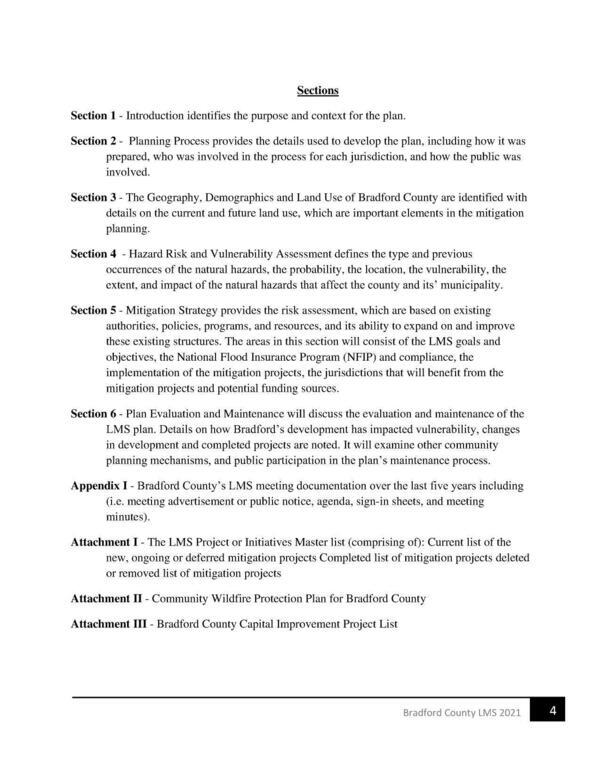 Section 1 - Introduction identifies the purpose and context for the plan.