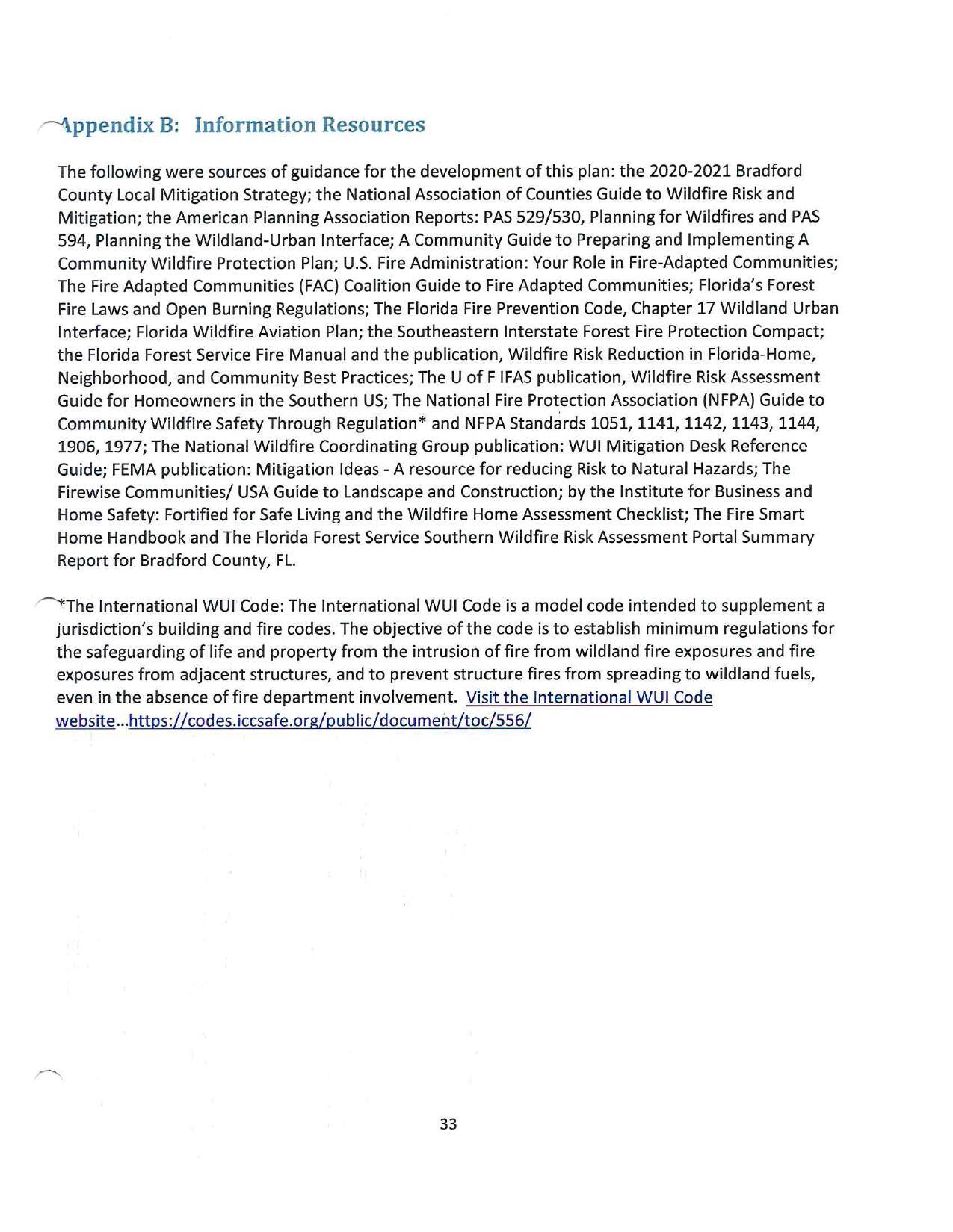 Mitigation; the American Planning Association Reports: PAS 529/530, Planning for Wildfires and PAS
