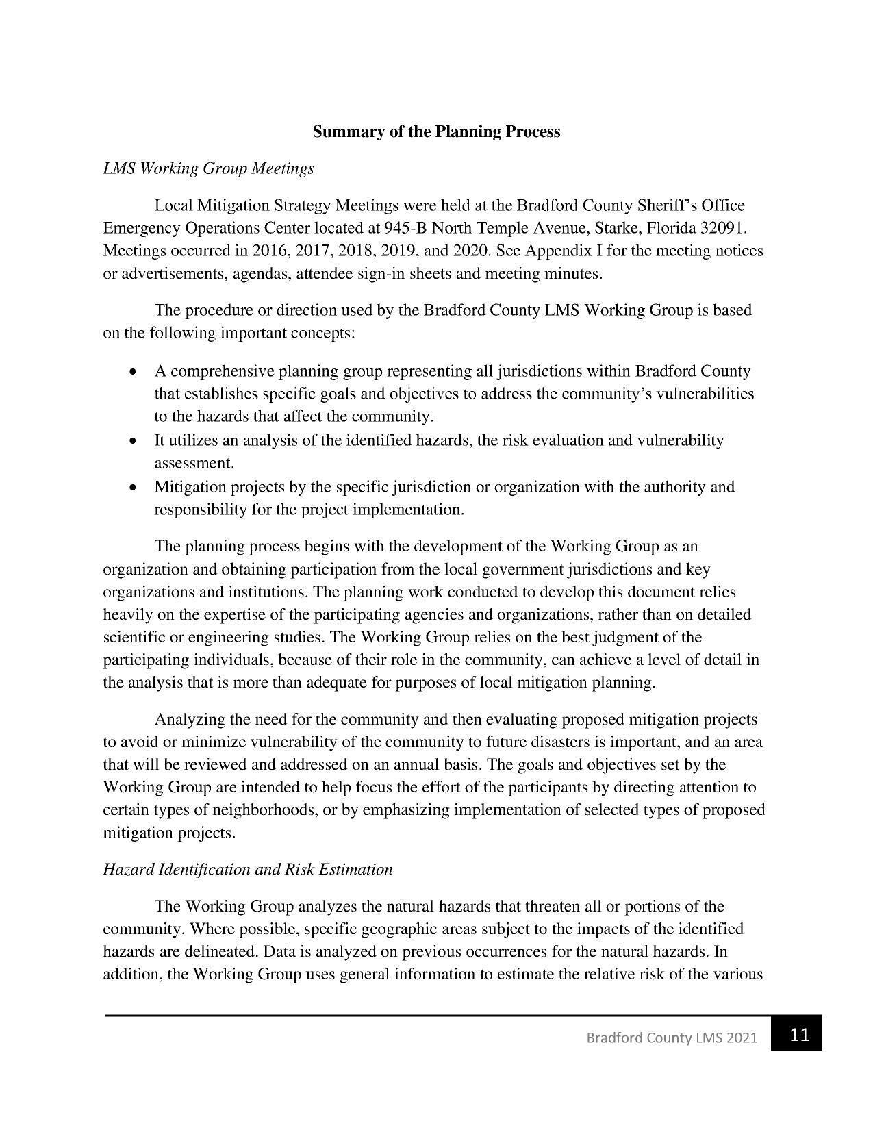 Meetings occurred in 2016, 2017, 2018, 2019, and 2020. See Appendix I for the meeting notices