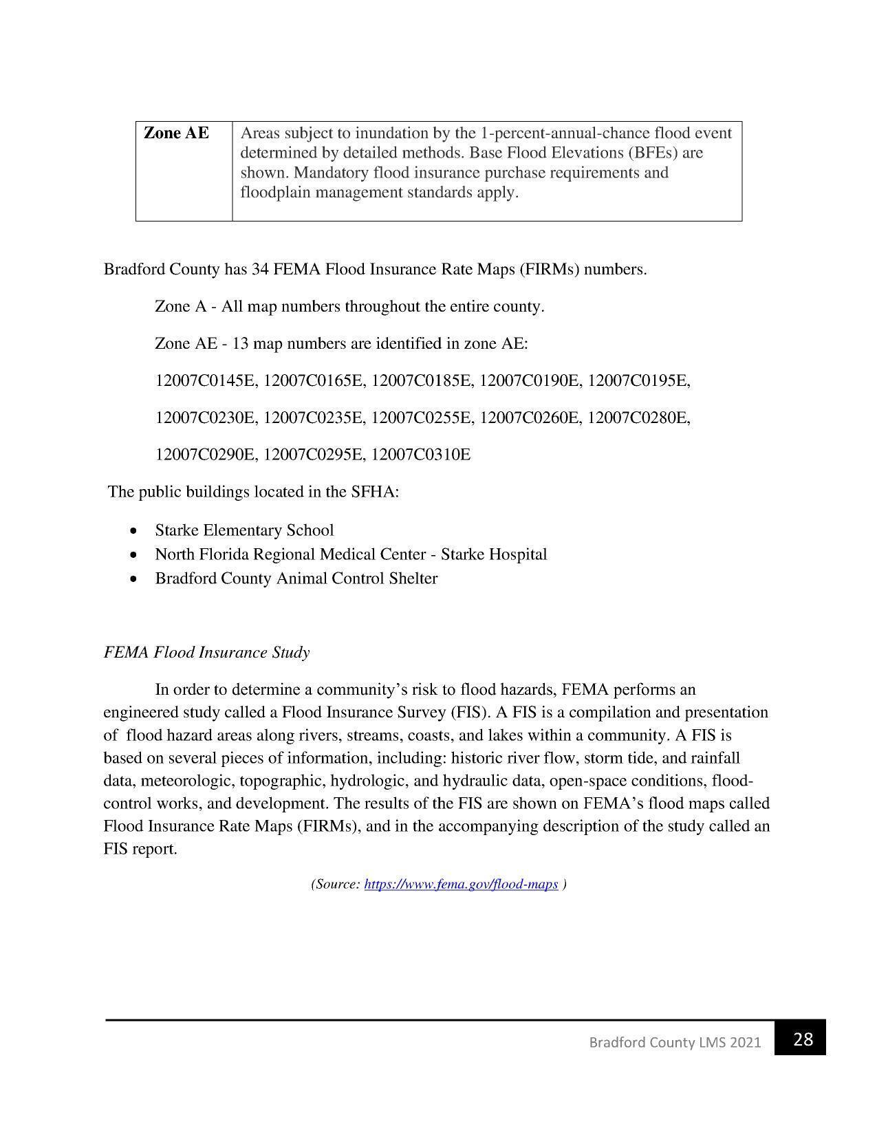 The public buildings located in the SFHA: