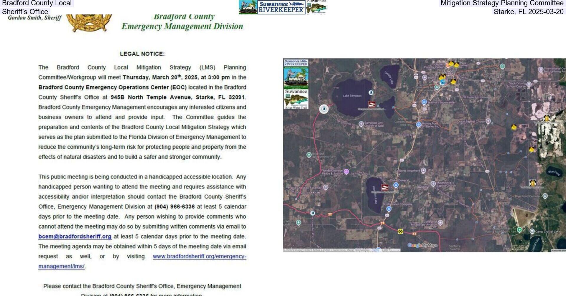 [Bradford County Local Mitigation Strategy Planning Committee, Sheriff's Office, Starke, FL 2025-03-20]