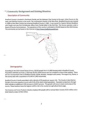 [Bradford County is located in Northeast Florida and lies between Clay County to the east, Union County to the]