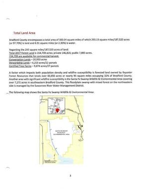 [A factor which impacts both population density and wildfire susceptibility is forested land owned by Rayonier]