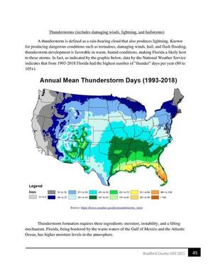 [indicates that from 1993-2018 Florida had the highest number of “thunder” days per year (80 to]