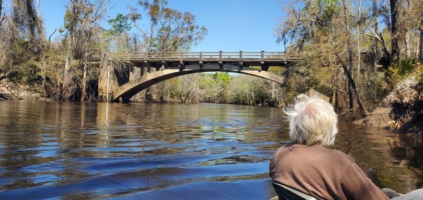[Looking upstream to Spook Bridge, 2025:03:22 12:36:26, 30.7902319, -83.4518207]
