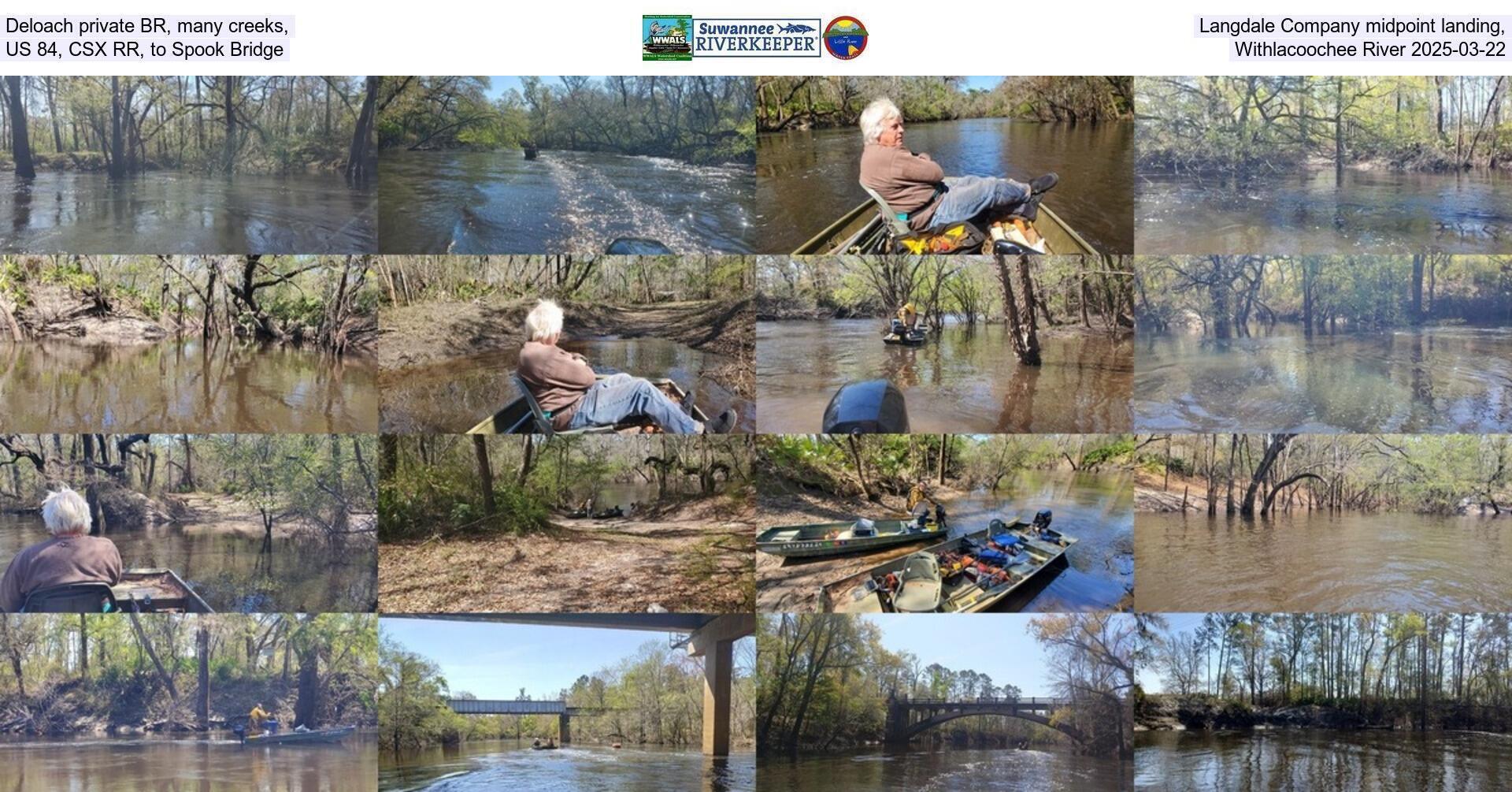 [Deloach private BR, many creeks, Langdale Company midpoint landing, US 84, CSX RR, to Spook Bridge, Withlacoochee River 2025-03-22]