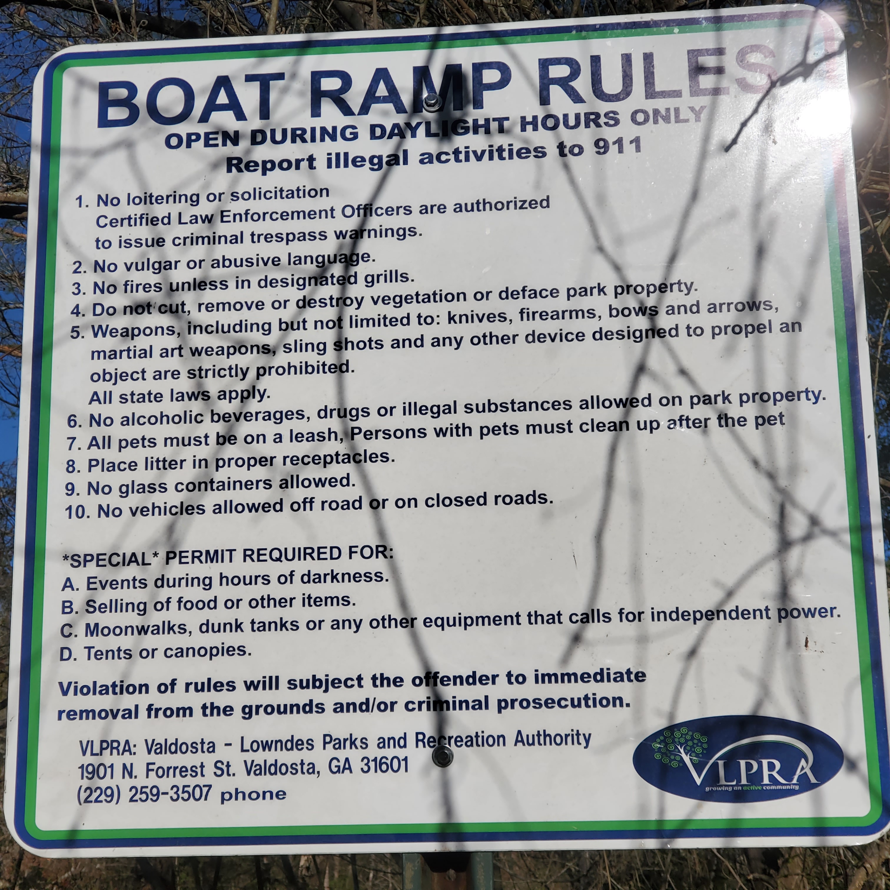 Boat Ramp Rules, 2025:03:22 09:32:23, 30.8512847, -83.3474434
