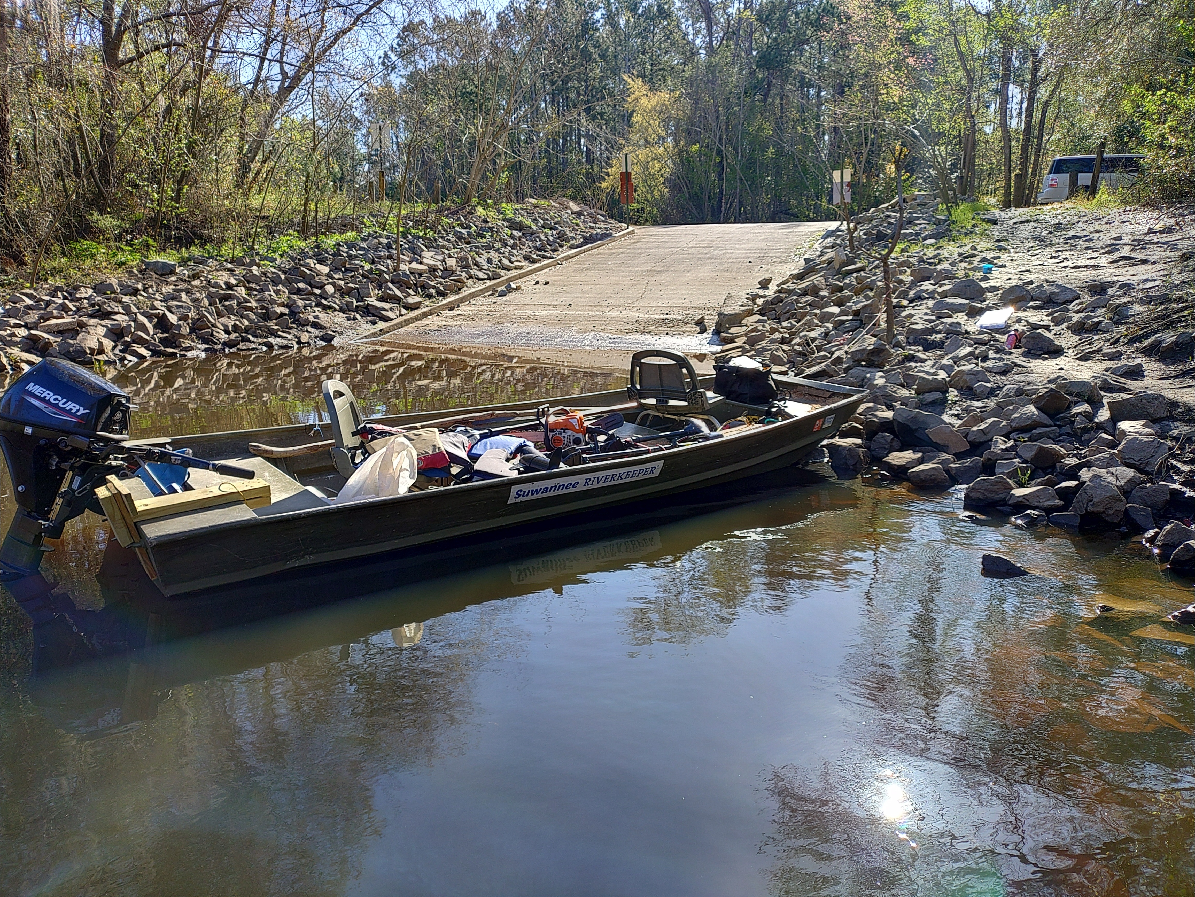 Suwannee Riverkeeper jon boat and 9.9 hp outbard --Phil Royce, 2025:03:22 10:11:00