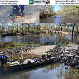 [Expert high-water paddle, Withlacoochee River 2025-03-22, Troupville Boat Ramp to Paul DeLoach private boat Ramp]