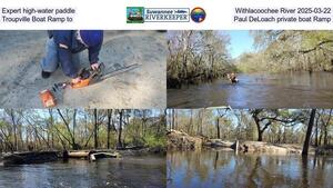 [Expert high-water paddle, Withlacoochee River 2025-03-22, Troupville Boat Ramp to Paul DeLoach private boat Ramp]