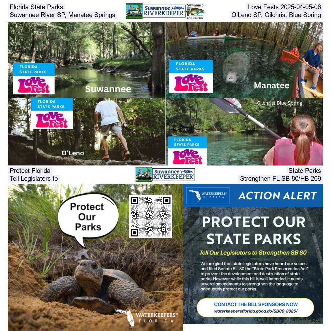 Florida State Parks, Love Fests 2025-04-05-06, Suwannee River SP, Manatee Springs, O'Leno SP, Gilchrist Blue Spring