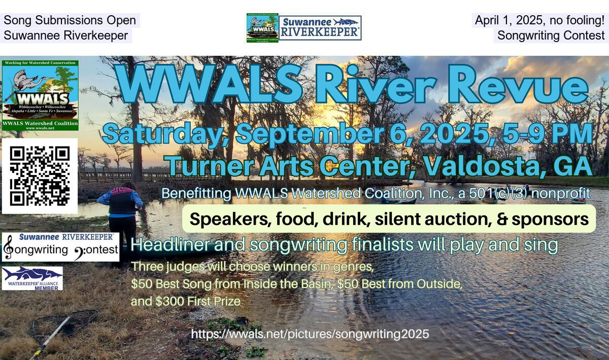 [Song Submissions Open April 1, 2025, no fooling!, Suwannee Riverkeeper Songwriting Contest]