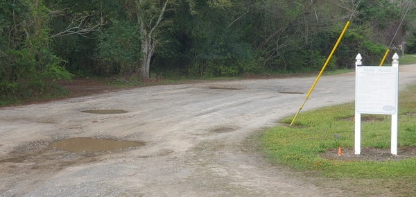 Potholes at the entrance