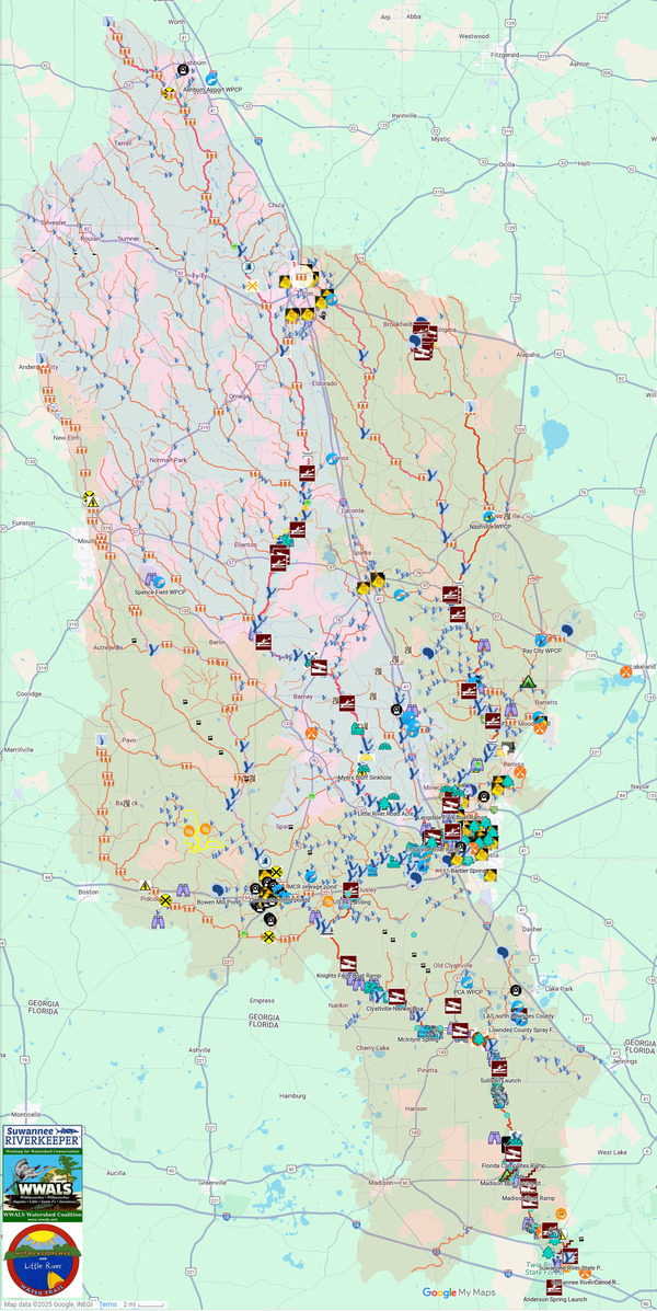 [Map: Withlacoochee River Basin, Tifton --WLRWT]