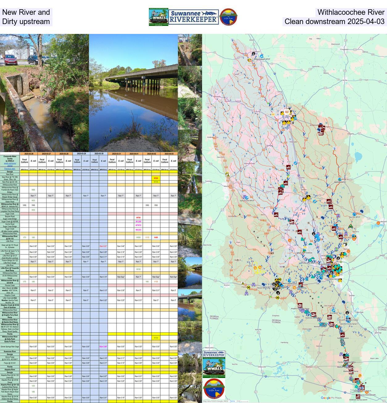 [New River and Withlacoochee River: Dirty upstream, Clean downstream 2025-04-03]