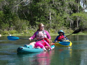 [Mother and child and paddler --Janet Martin]